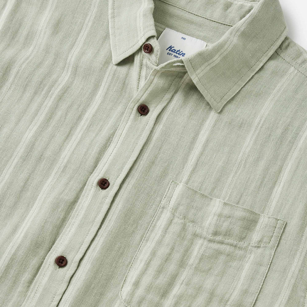 The Alan Shirt by Katin is available in the color Desert Sage at Harbour Thread in Burlington, VT.