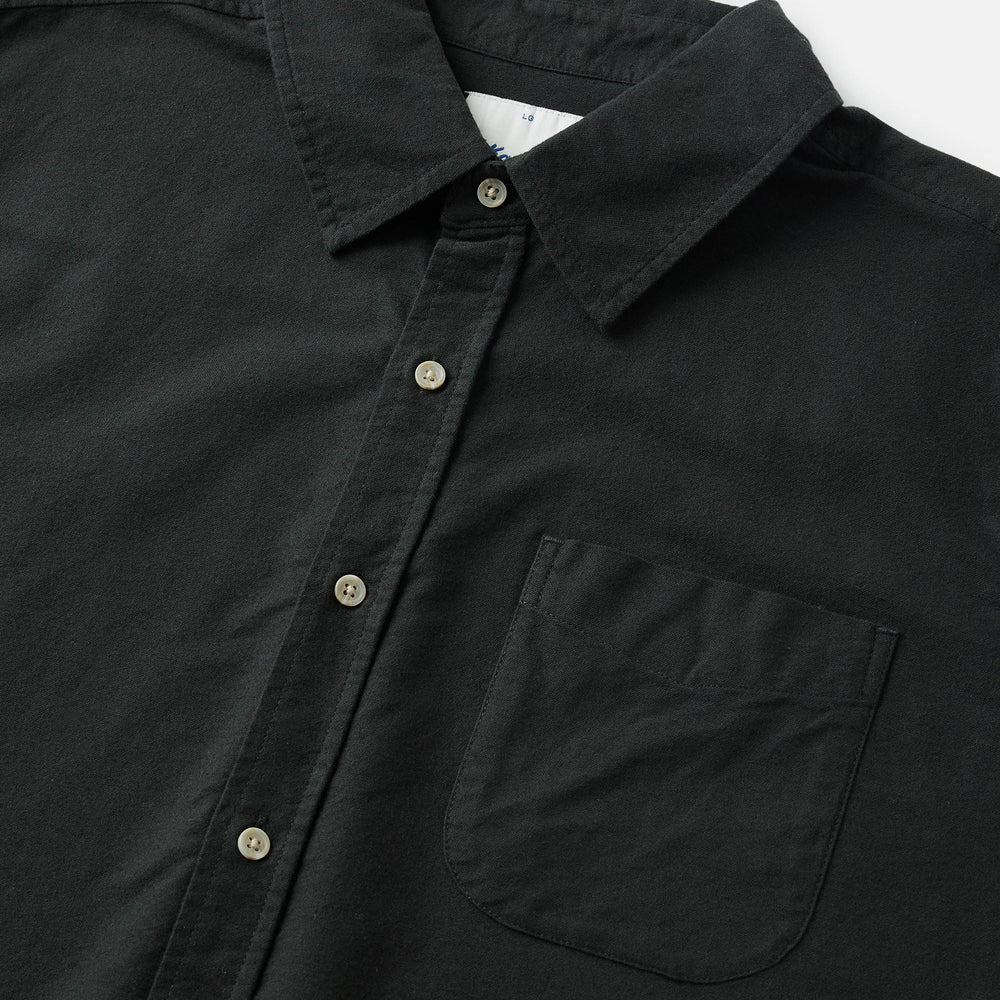 
                      
                        Front detail on the black wash Colton Oxford Shirt by Katin
                      
                    