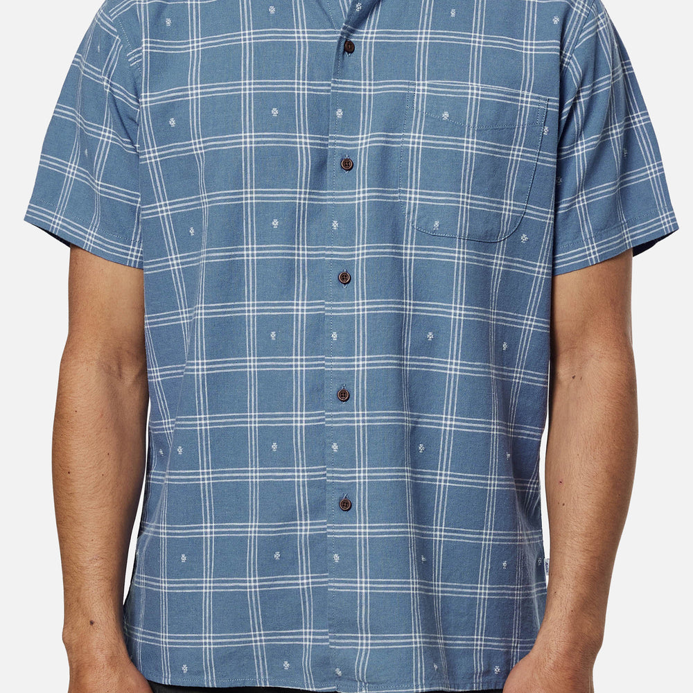 The Bay Blue Cruz Short Sleeve Button Down Shirt by Katin