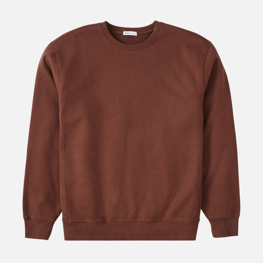 The Katin Embroidered Crewneck in the color Mahogony