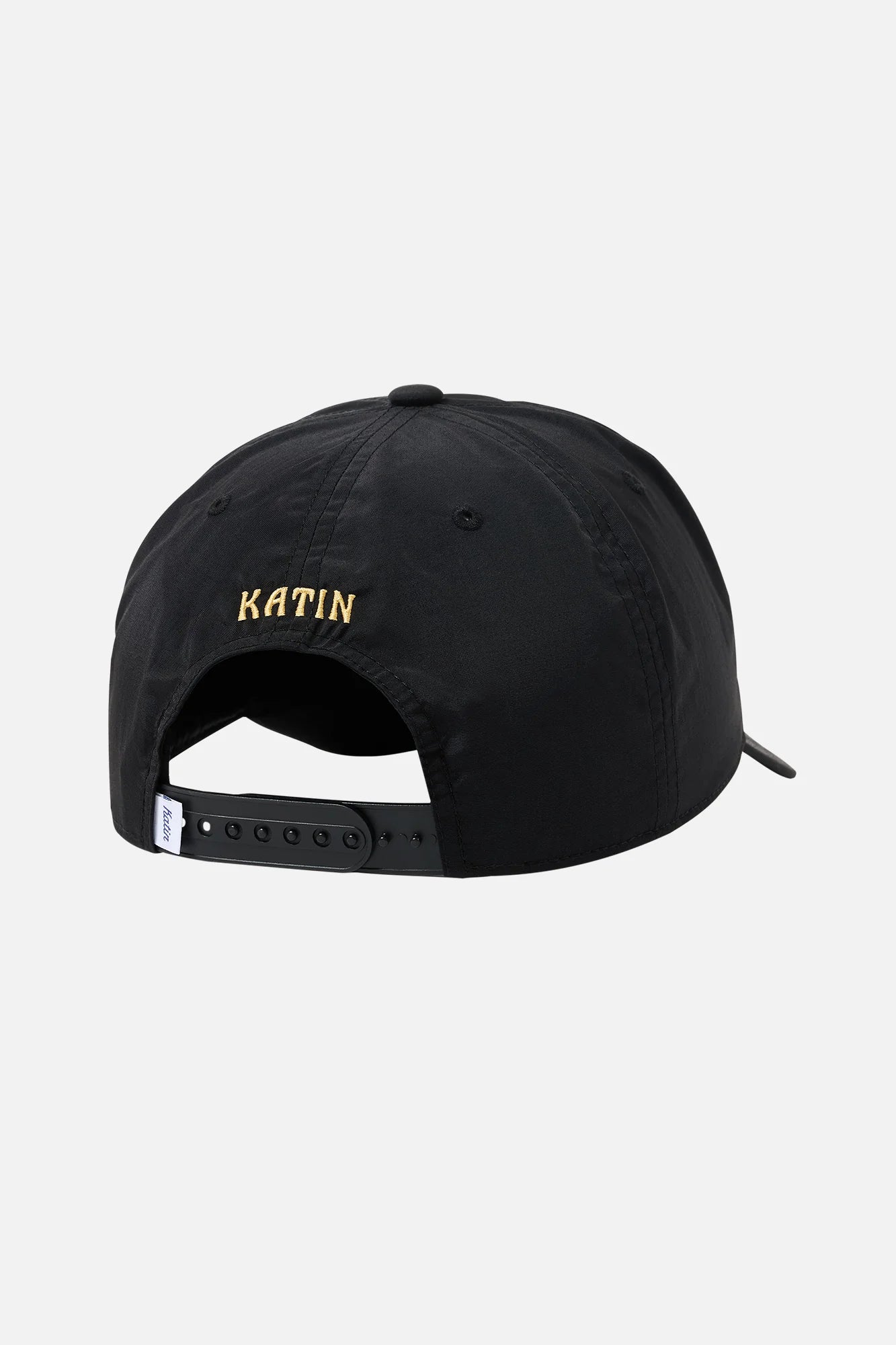 Men's black snapback hat with custom Katin embroidery