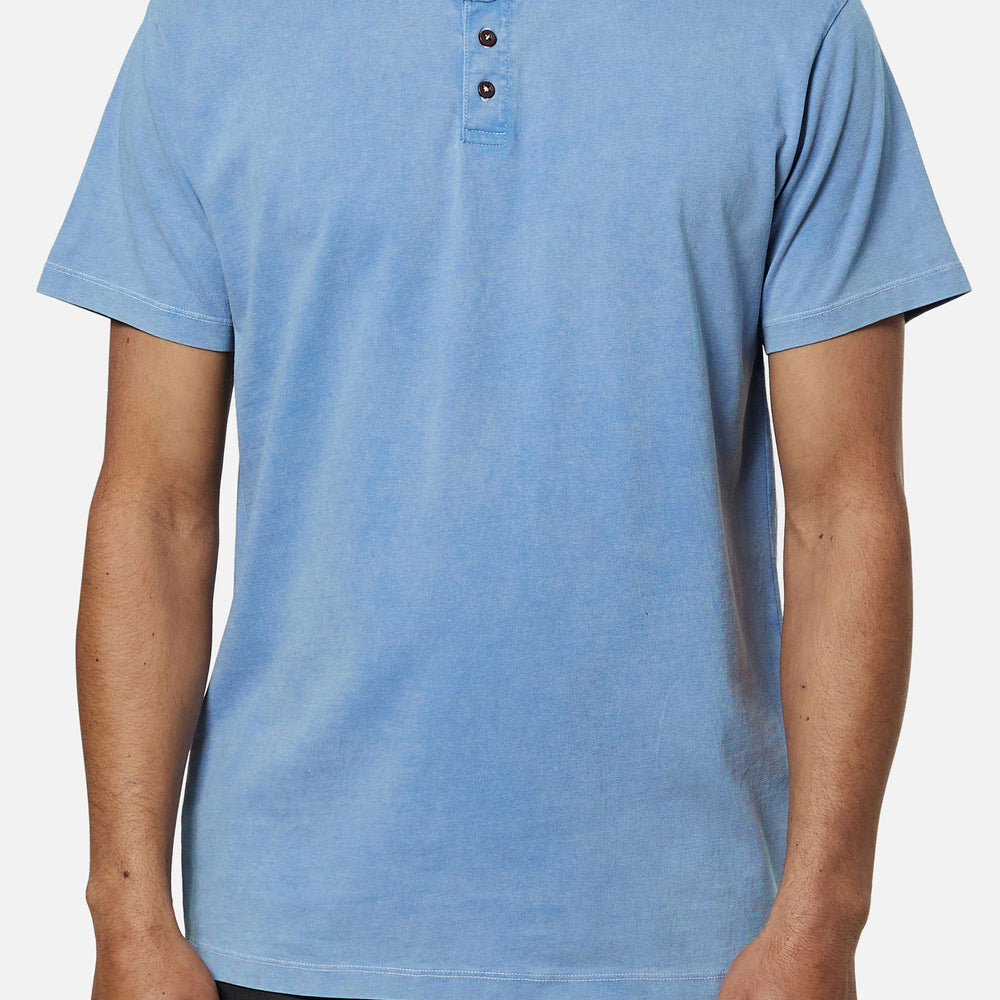 The Bay Blue Sand Wash Mesa Henley by Katin