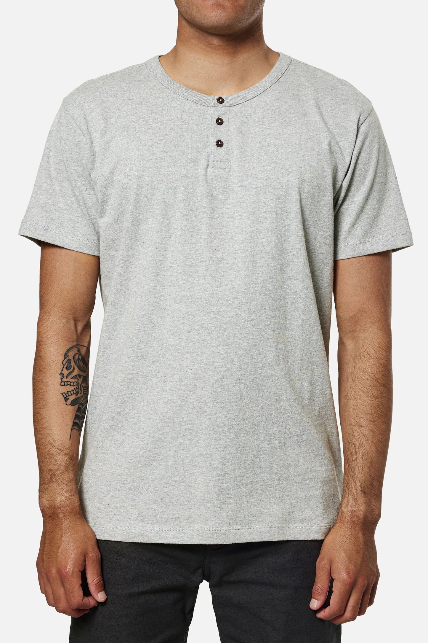 The Heather Gray Mesa Henley by Katin