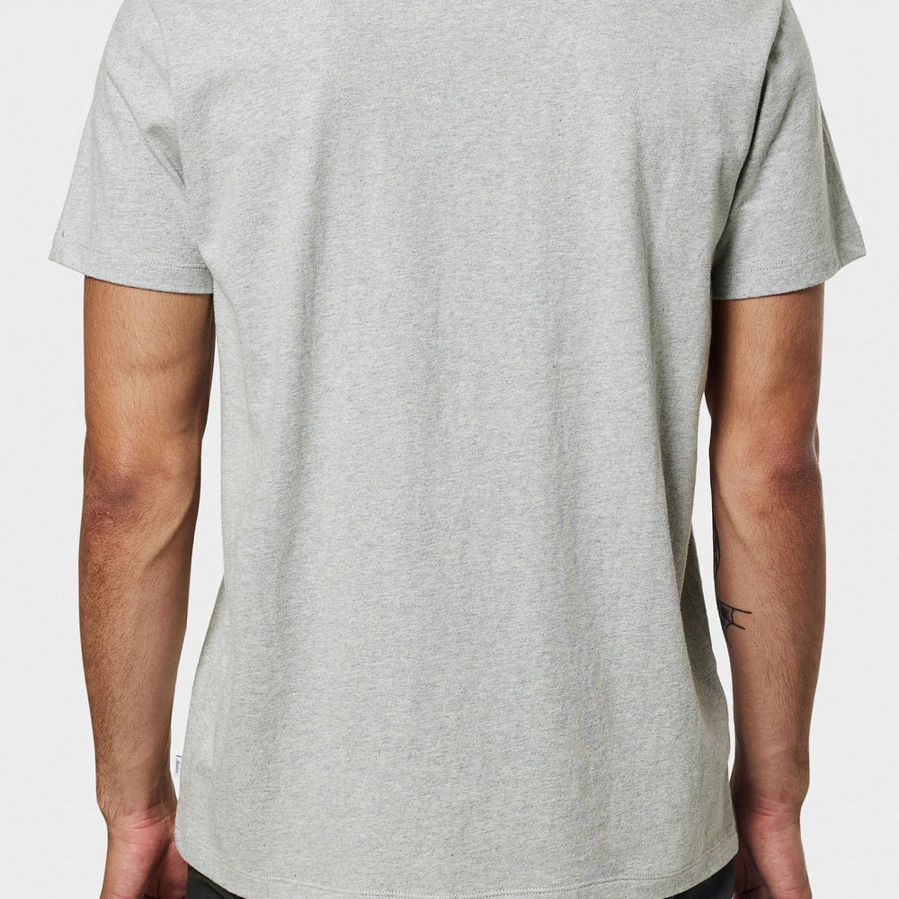 Back view of the Heather Gray Mesa Henley by Katin