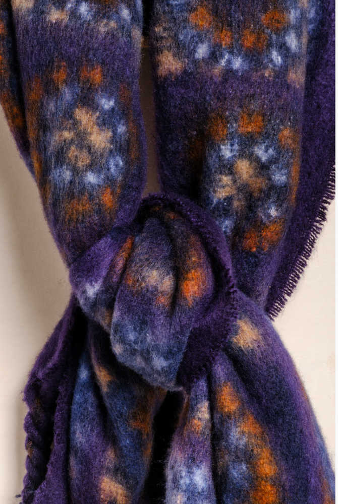 Design detail on Free People's Kaleidoscope Blanket Scarf in the color Midnight