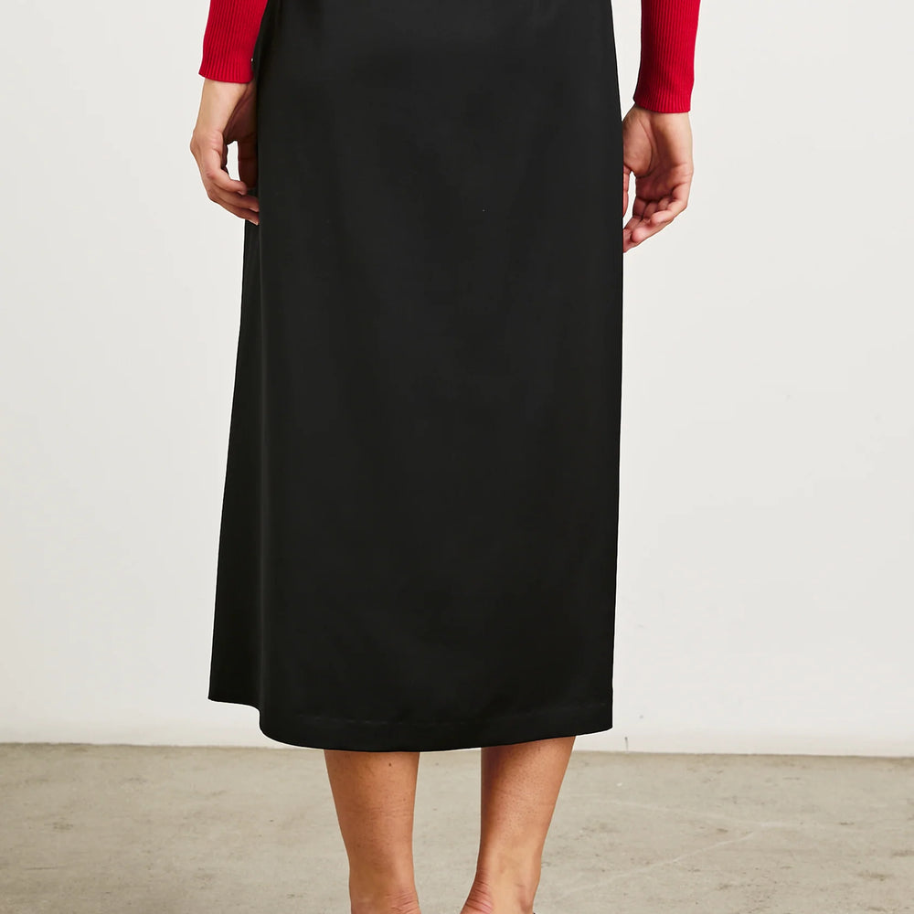 
                      
                        This black pencil skirt from Rails is crafted from heavy-weight satin
                      
                    