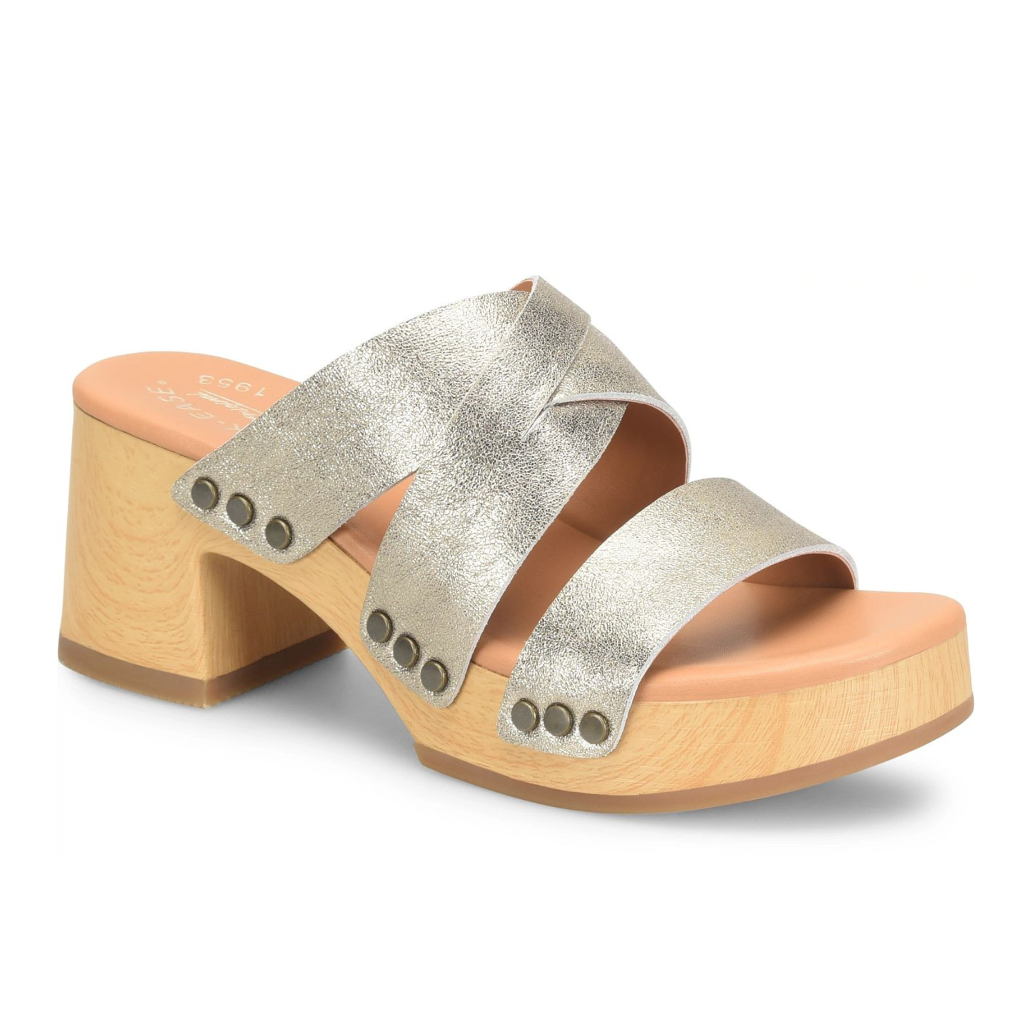Kork-Ease Emersen Platform Slide Sandal in Soft Gold Metallic, now available at Harbour Thread boutique