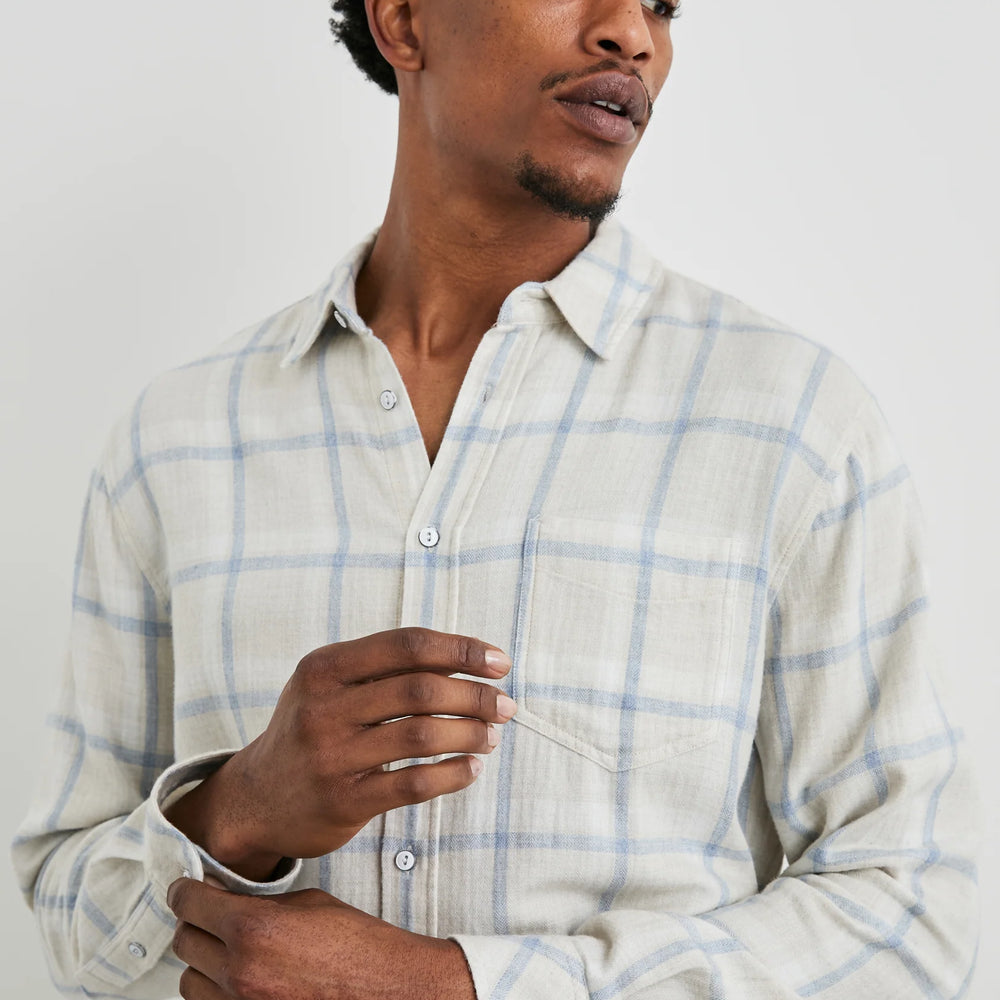 The Parchment Sky Melange Lennox Shirt by the brand Rails