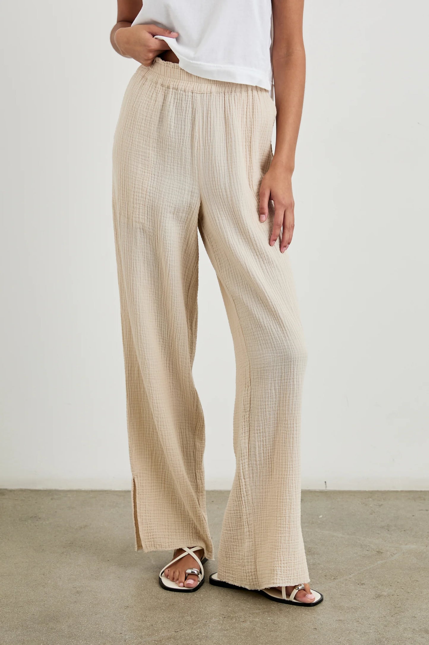 Crafted with a soft double gauze cotton in an effortless pullover silhouette, these breezy straight leg pants from Rails are perfect for any occasion