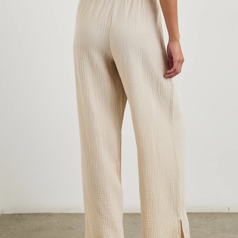 These women's pants from Rails feature flattering side slits at the outer leg opening and a smocked waistband for added comfort.