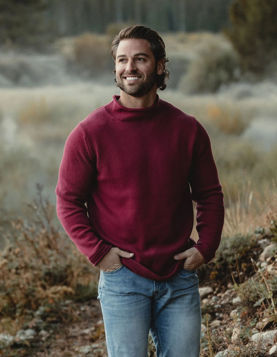 The Normal Brand Roll Neck Sweater - Wine
