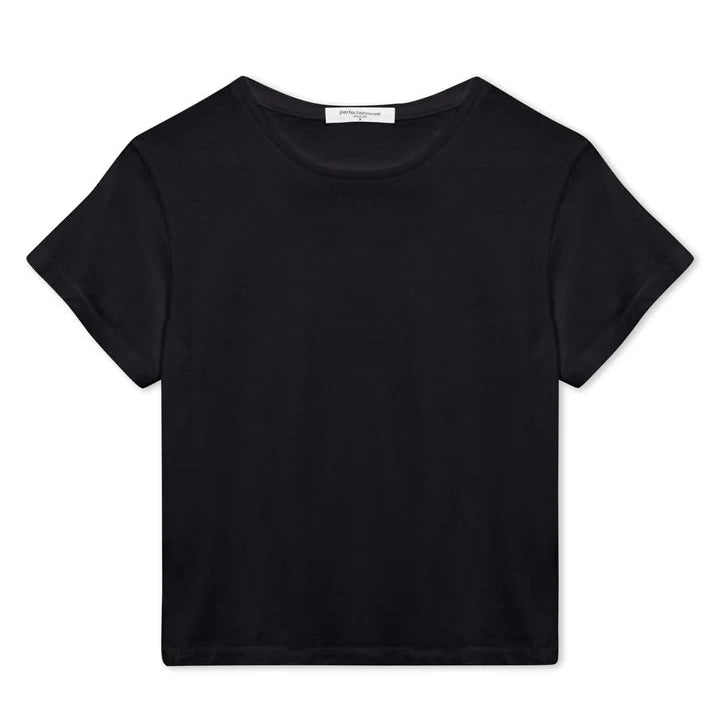 Perfect White Tee Lisa Women's Recycled Cotton Fitted Tee in True Black