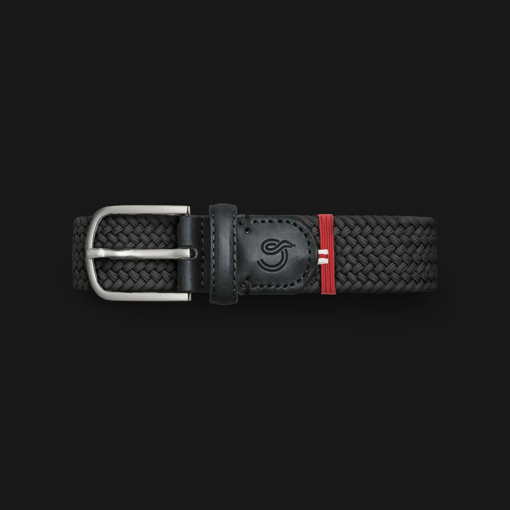 A black braided men's belt