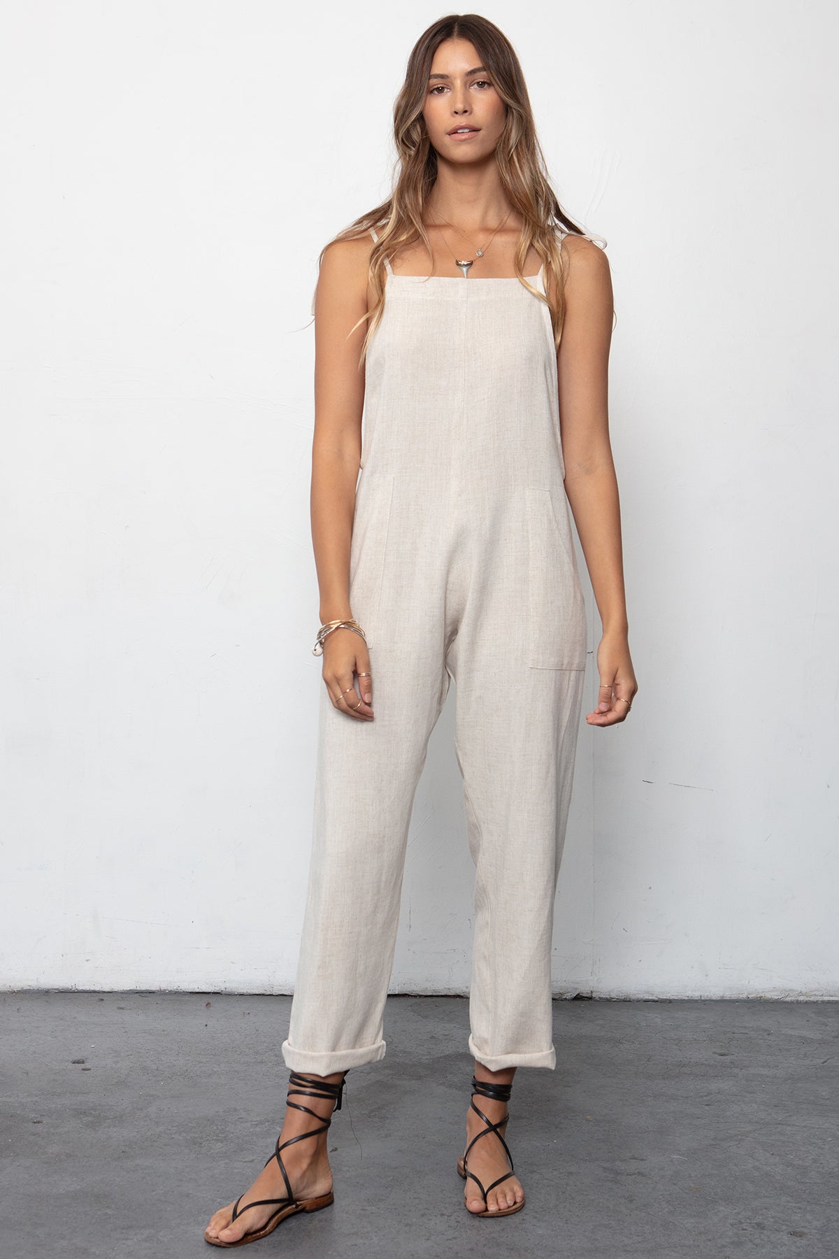 Stillwater's Some Beachy Overalls in the color Natural