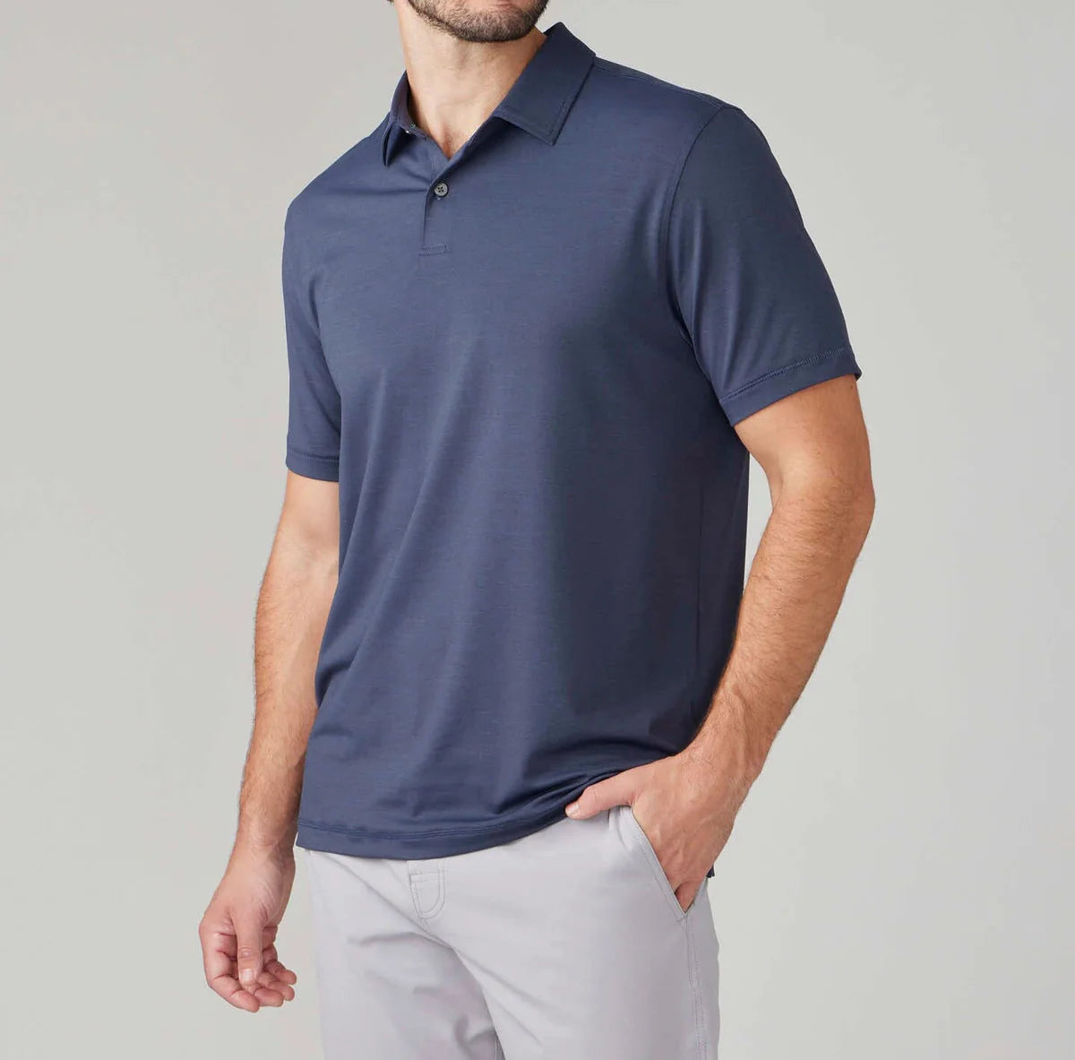 The Navy Drysdale Performance Polo by LINKSOUL