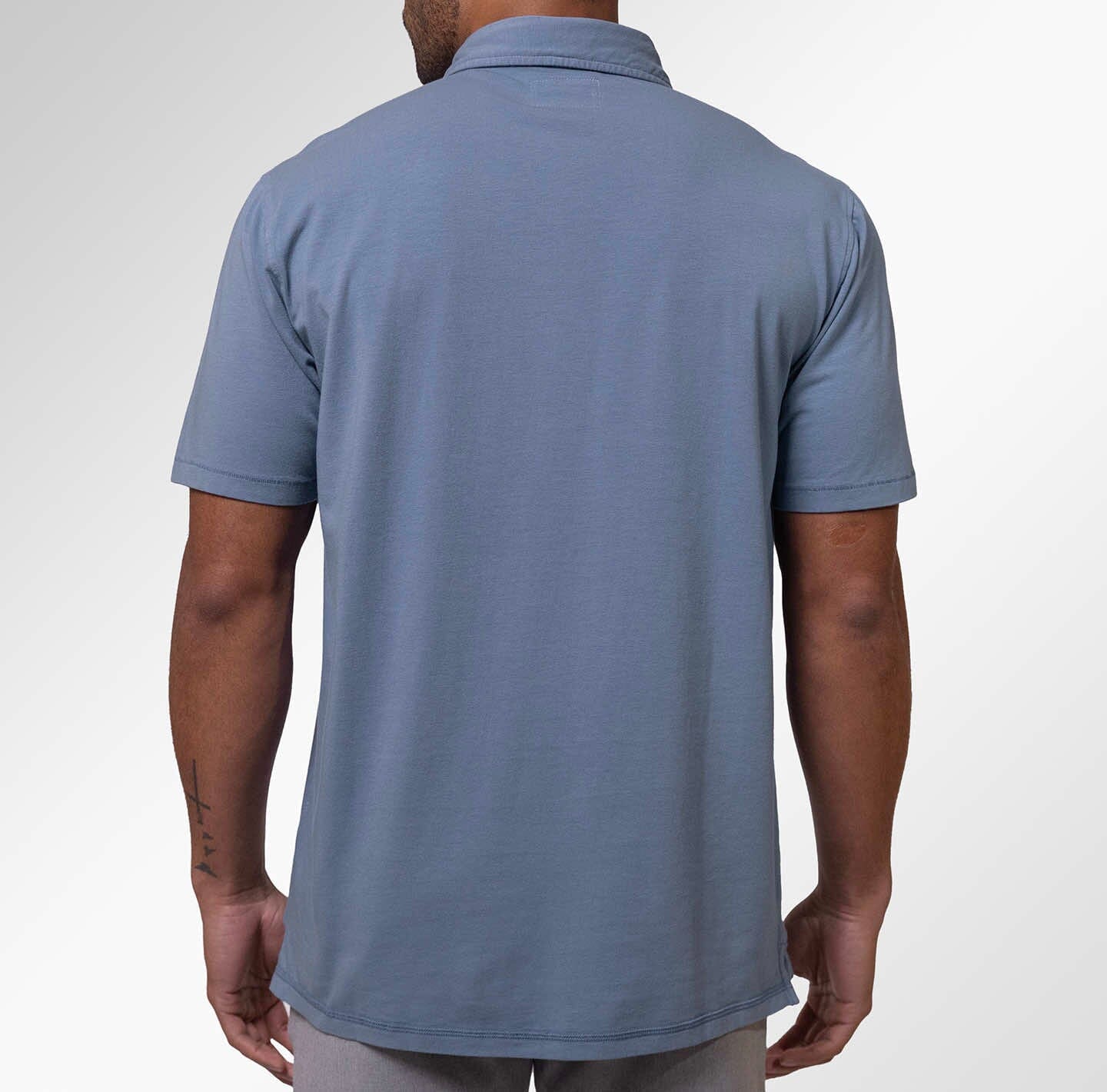 Back view of the Harbor Coast Highway Pocket Polo by LINKSOU