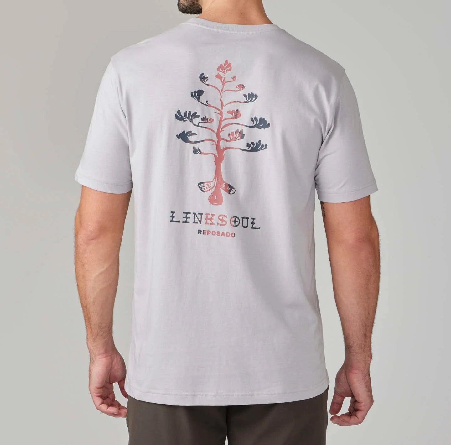 Back view of the Breeze Reposado Short Sleeve Men's Tee by LINKSOUL