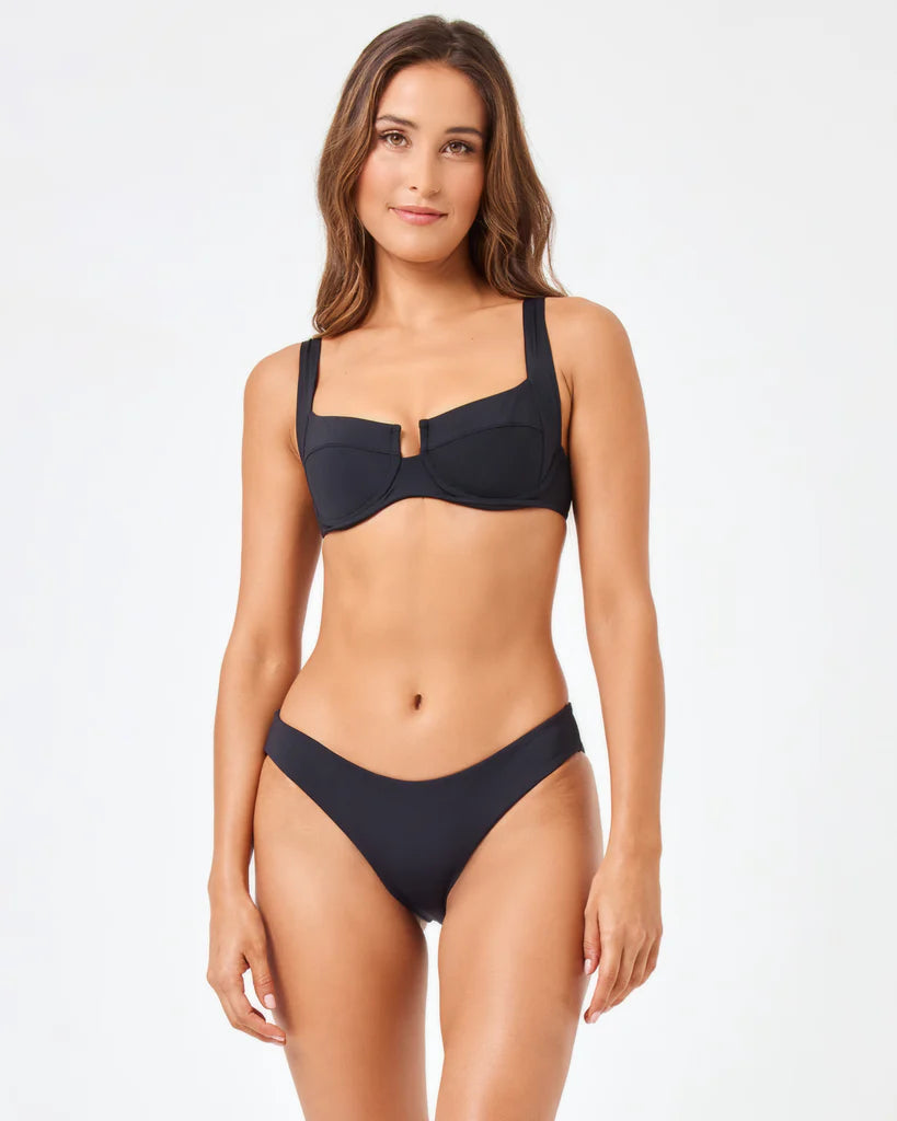 LSPACE Sandy Bikini Bottoms in the color Black