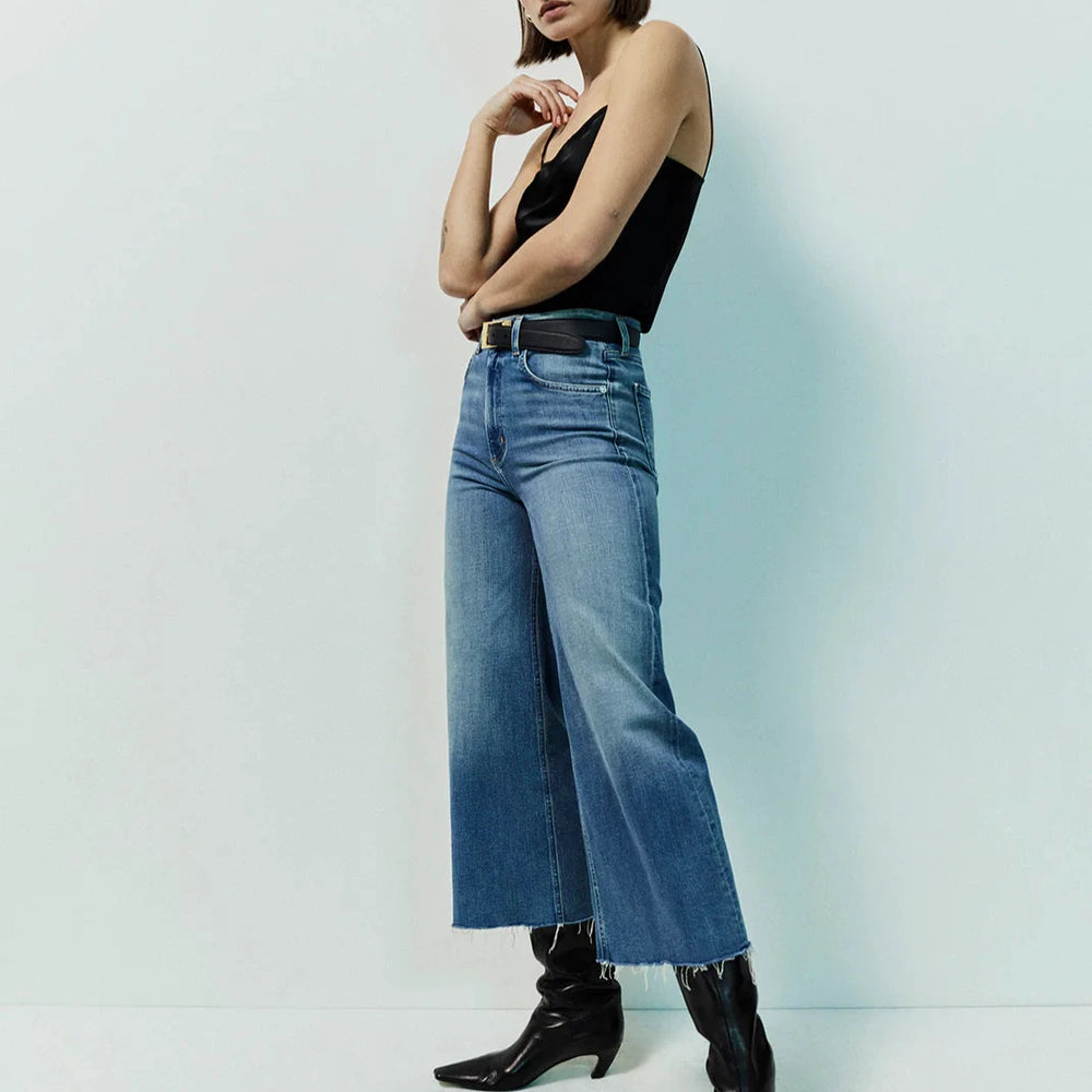 The Vintage Indigo Lyra Wide Leg Crop Women's Jeans by Citizens Of Humanity