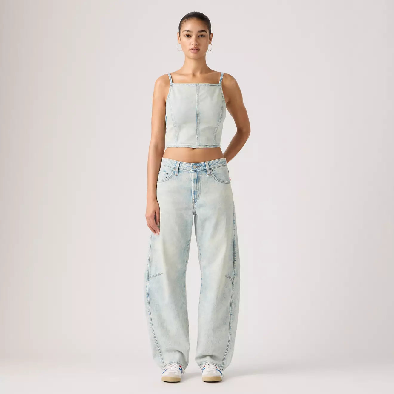 Levi's Baggy Dad Barrel Jeans in Cielito Lindo Acid light wash, available now at Harbour Thread boutique