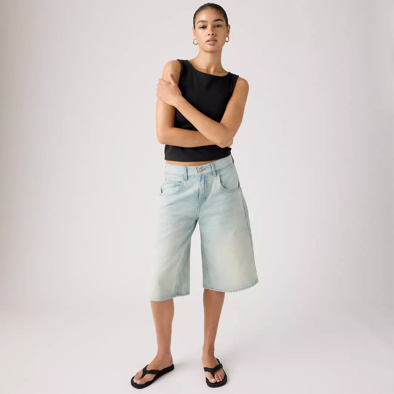 Levi's Super Baggy Women's Jorts in Cielito Lindo light wash, now at Harbour Thread boutique.