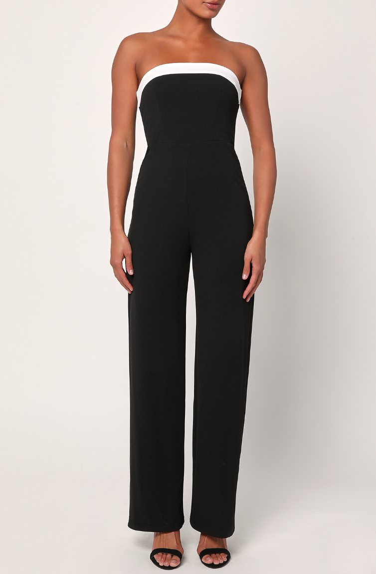 Lulus Notably Chic Black Color Block Strapless Jumpsuit | Harbour Thread M Lulus Notably Chic Black Color Block Strapless Jumpsuit | Harbour Thread M