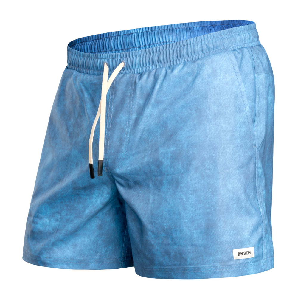 
                      
                        Men's blue acid wash swim shorts
                      
                    