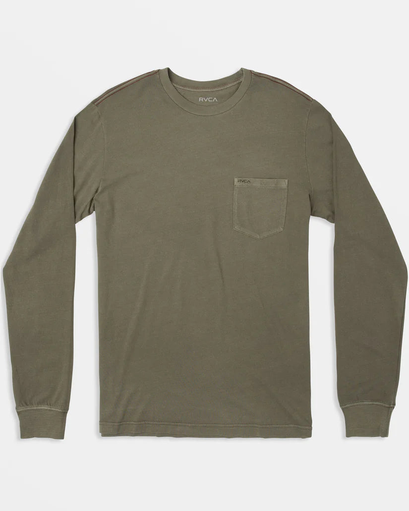 The PTC Pigment Long Sleeve Tee by RVCA in the color Aloe