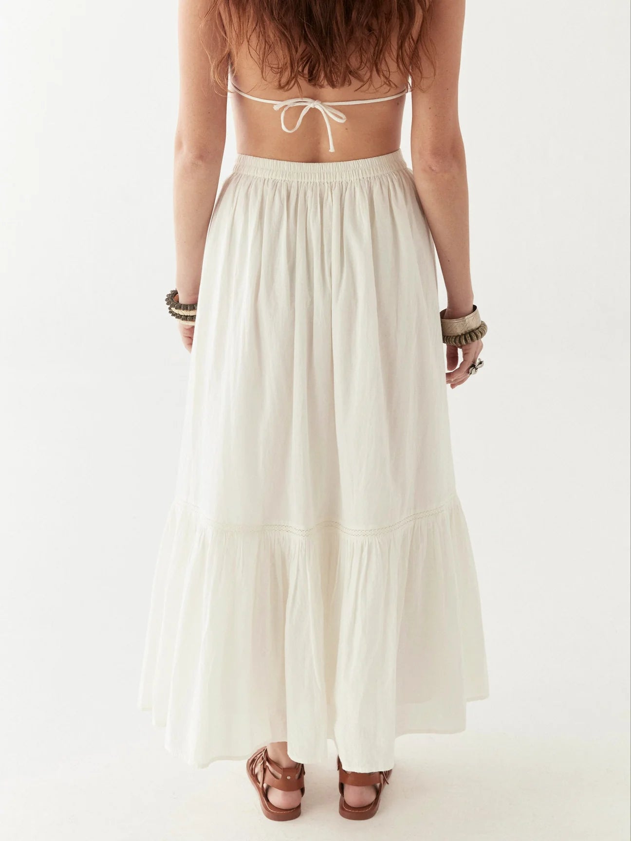 Maison Hotel Luisa Skirt features intricate tonal embroidery