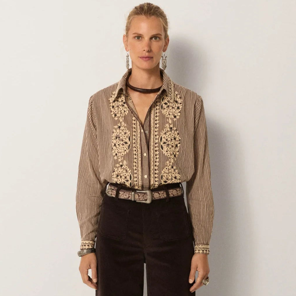 The Maison Hotel Bebo Blouse in Cohiba Tobbaco