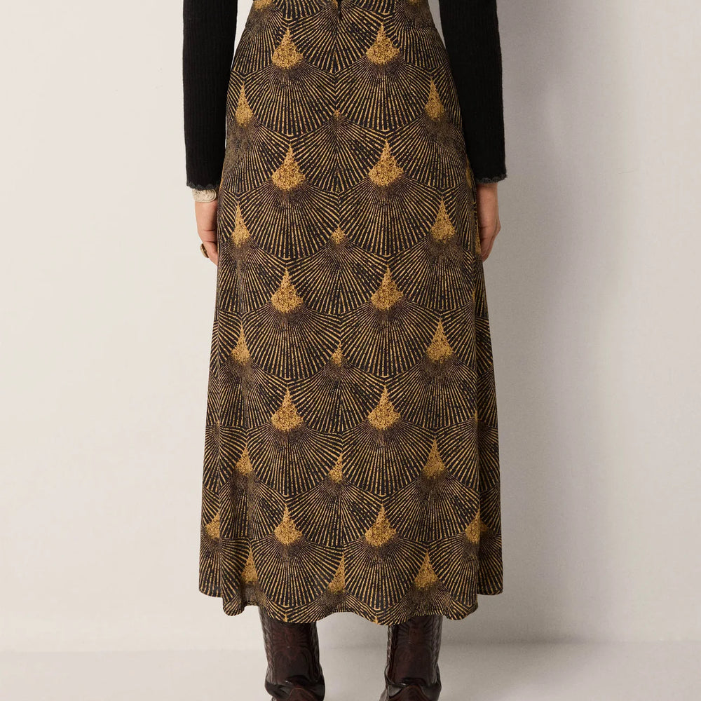 Person wearing a patterned skirt from Maison Hotel 