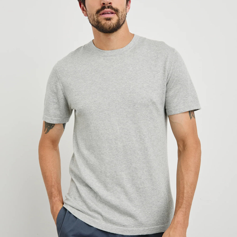 Heather Grey short sleeve cotton cashmere tee