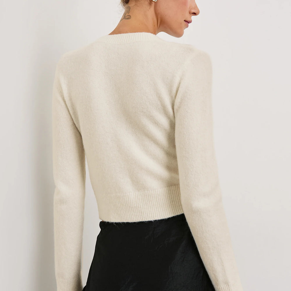 
                      
                        This cashmere blend cardigan offers a slightly cropped fit
                      
                    