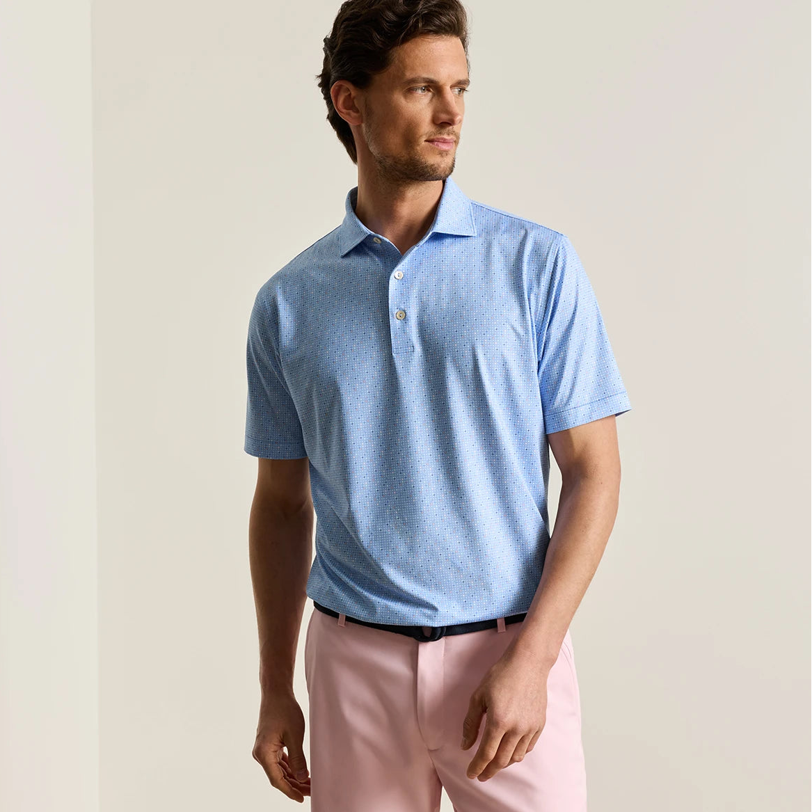 Peter Millar Rivington Performance Jersey Polo in the color Estate Blue