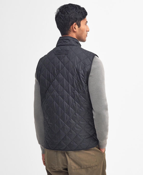 Back view of Barbour's Lowerdale Gilet in the color Navy