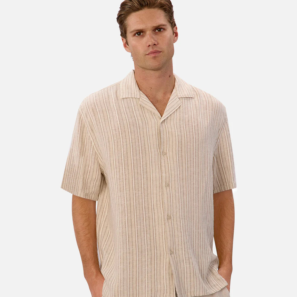 Shop the Industrie Foretta Linen Short Sleeve Shirt at Harbour Thread men's store in St. Petersburg, FL for effortless summer style. 