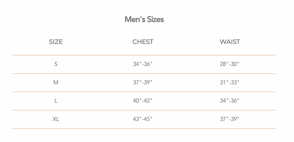 
                      
                        Mollusk sizing chart for men's sizes S-XL
                      
                    