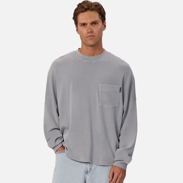 Industrie The Boxy Long Sleeve T-Shirt in the color Quarry