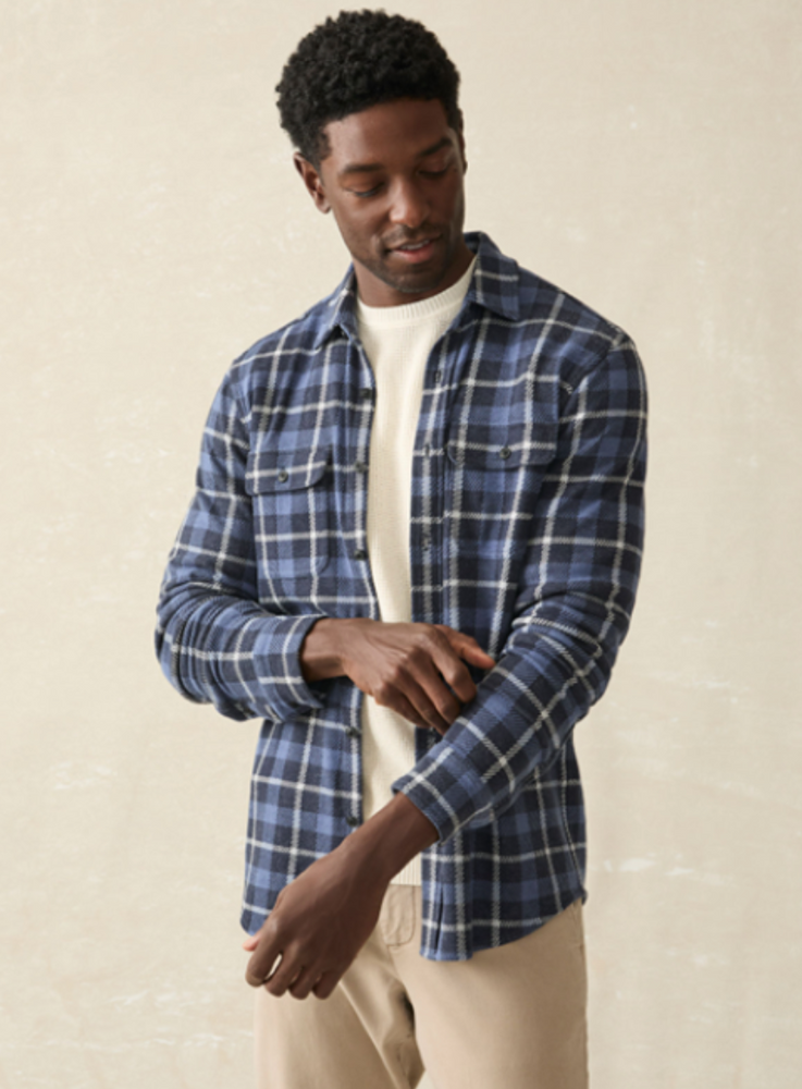 The Blue Winds Plaid Legend Sweater Shirt by Faherty