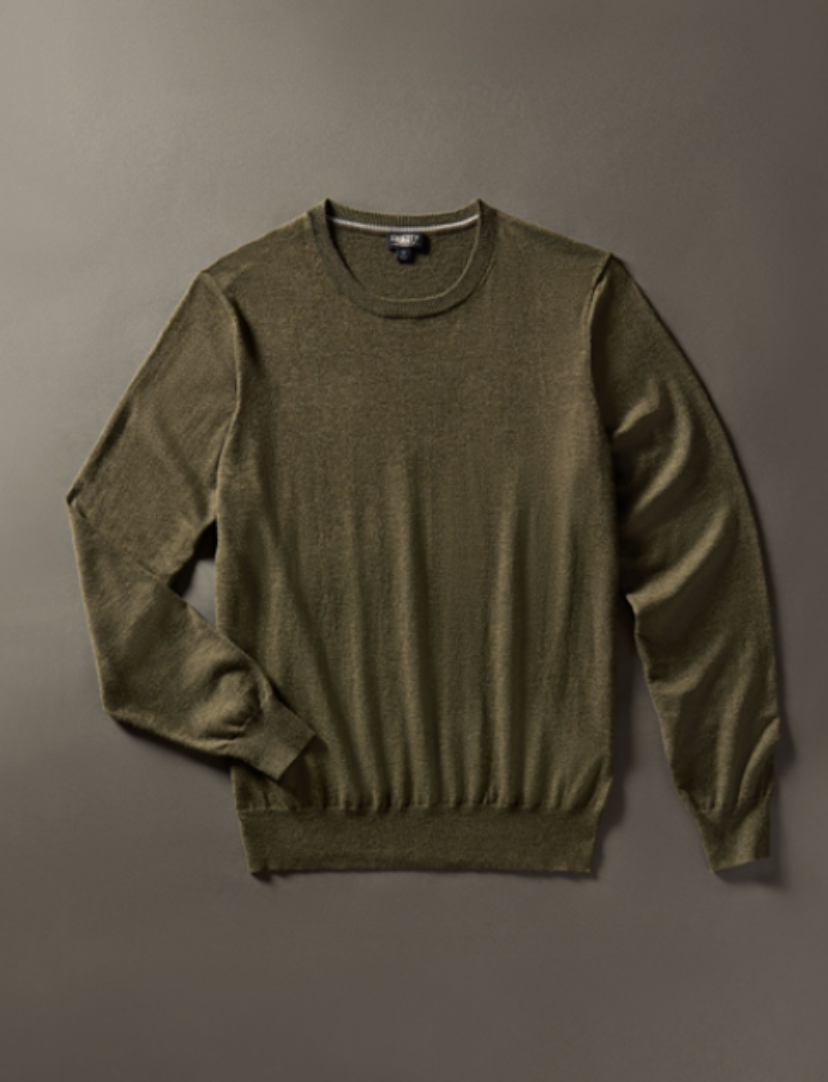 The Olive Ridge Heather Movement Crewneck Sweater by Faherty