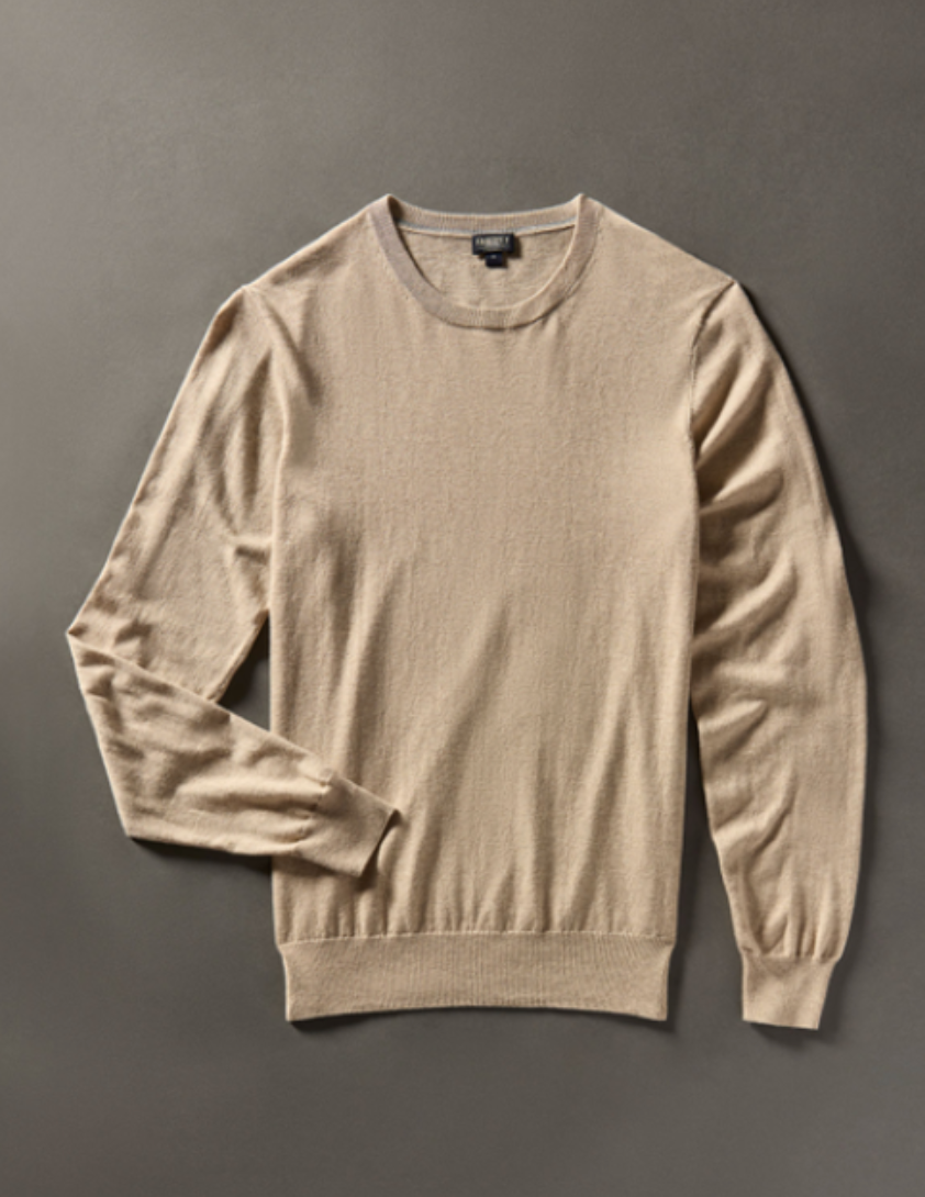 The Soft Dune Heather Movement Crewneck Sweater by Faherty