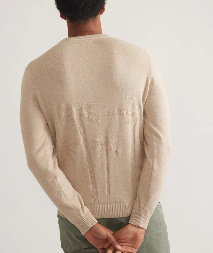 
                      
                        Back view of the Marine Layer Scenic Crewneck Sweater in the color Oatmeal
                      
                    