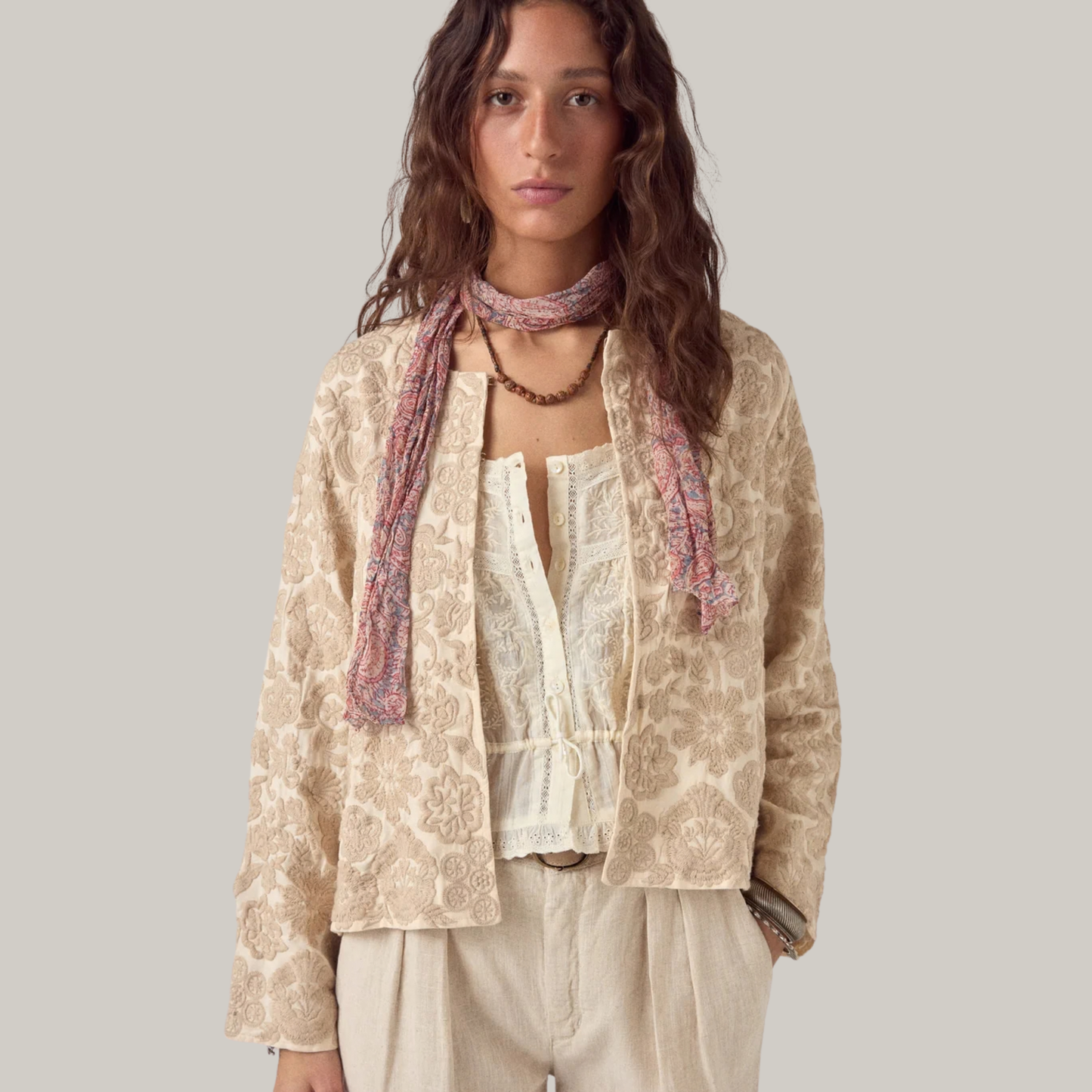 Maison Hotel Akash Jacket in Crisantemo Pearl, available at Harbour Thread boutique in Burlington, VT. 