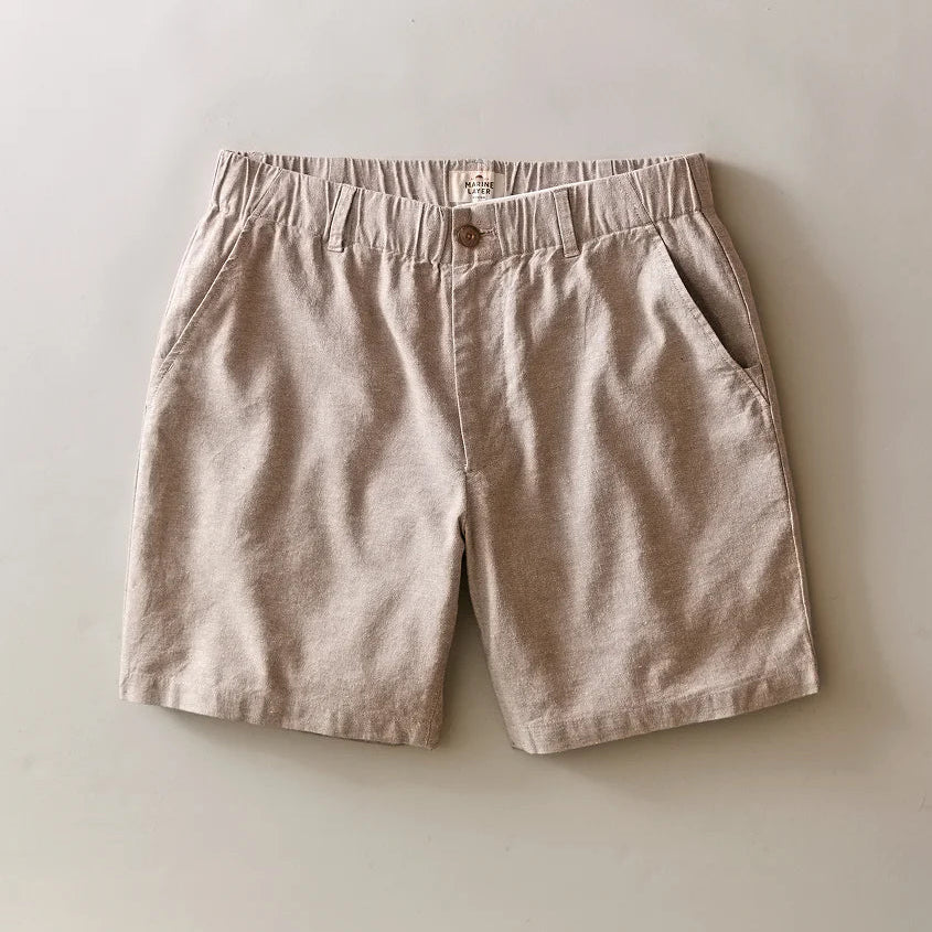Marine Layer 7" Saturday Hemp Chino Short in Taupe