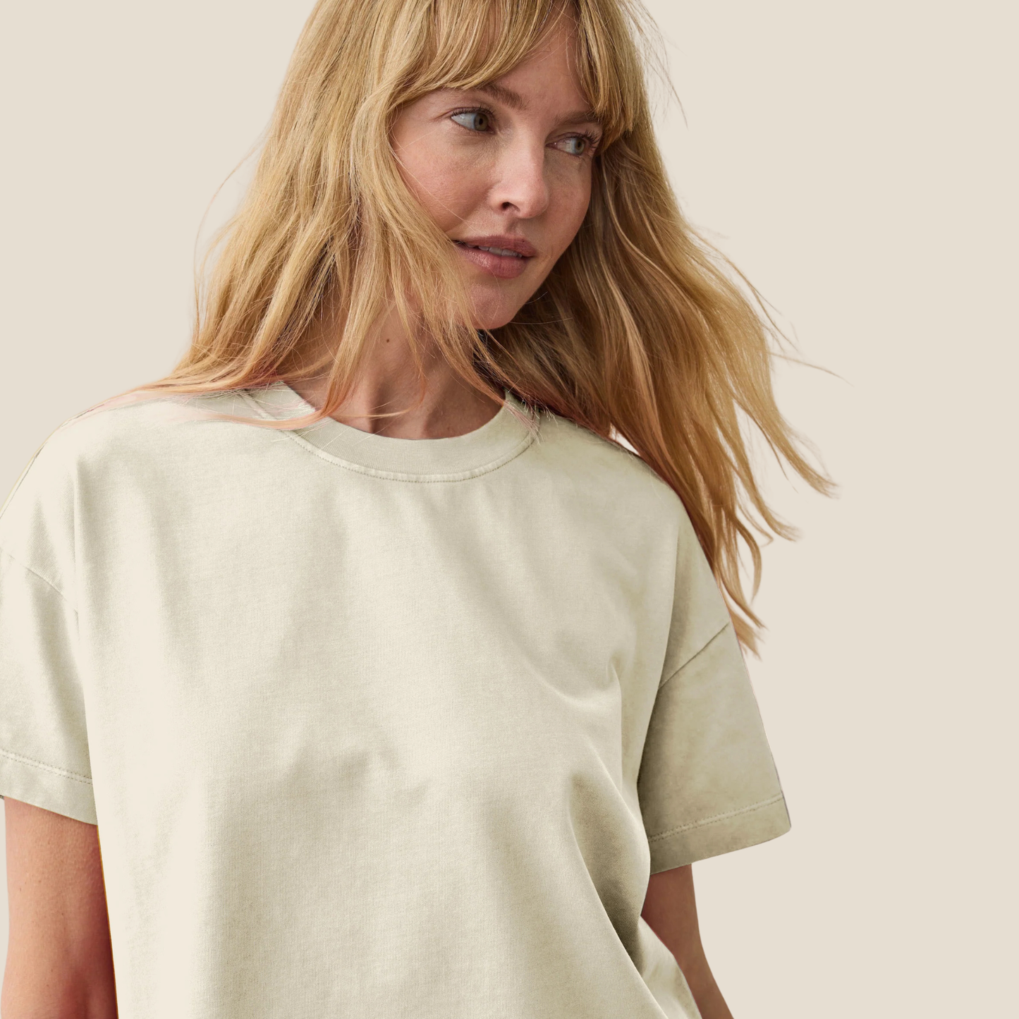 Marine Layer Women's Luxe Jersey Crew Tee in Whitecap