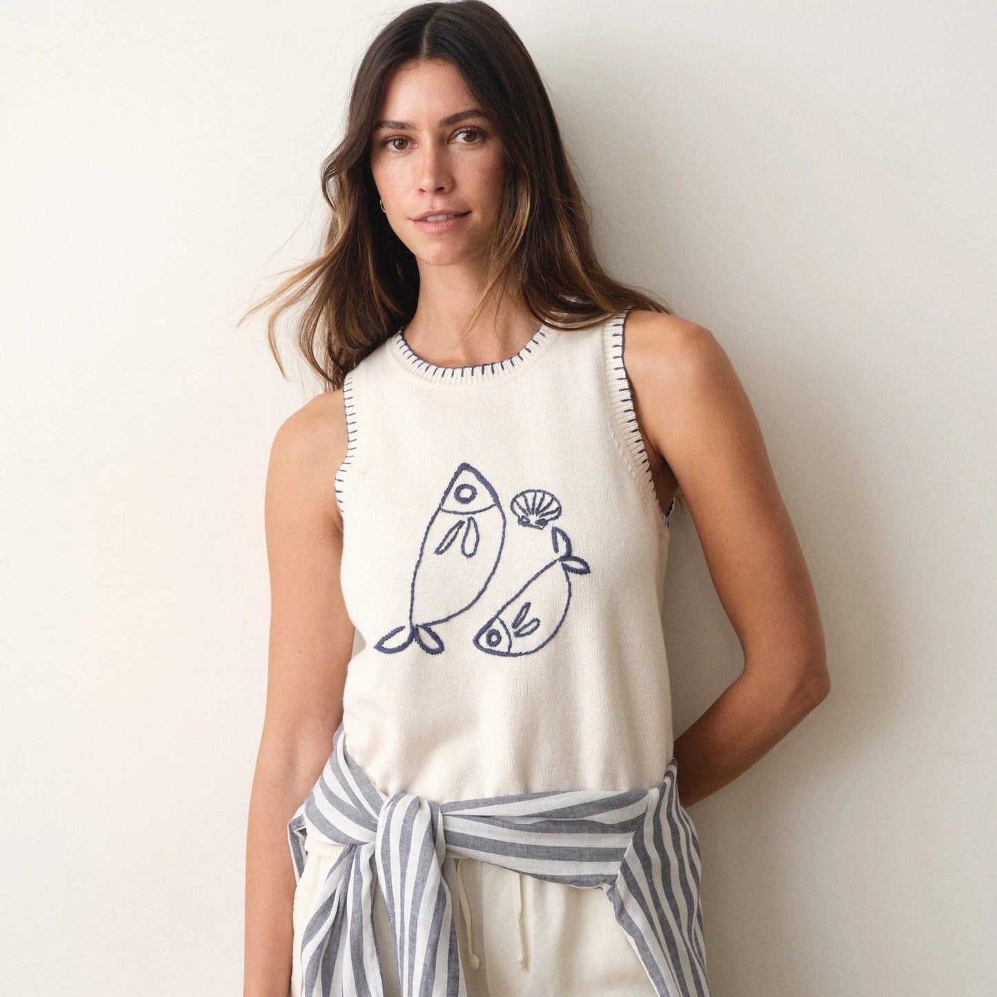 Marine Layer Marisol Sweater Tank in Pescare, available now at Harbour Thread boutique