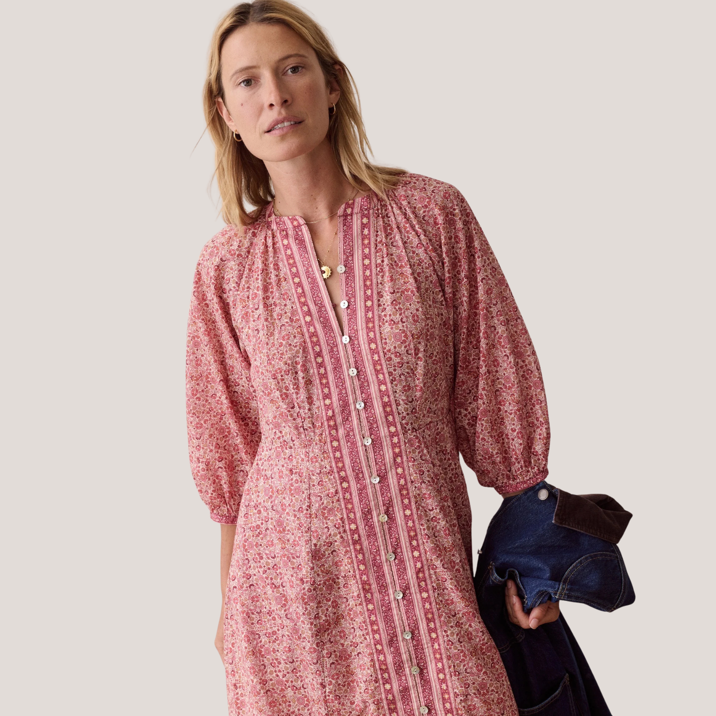 Marine Layer Willow Maxi Dress in the color Blush Floral