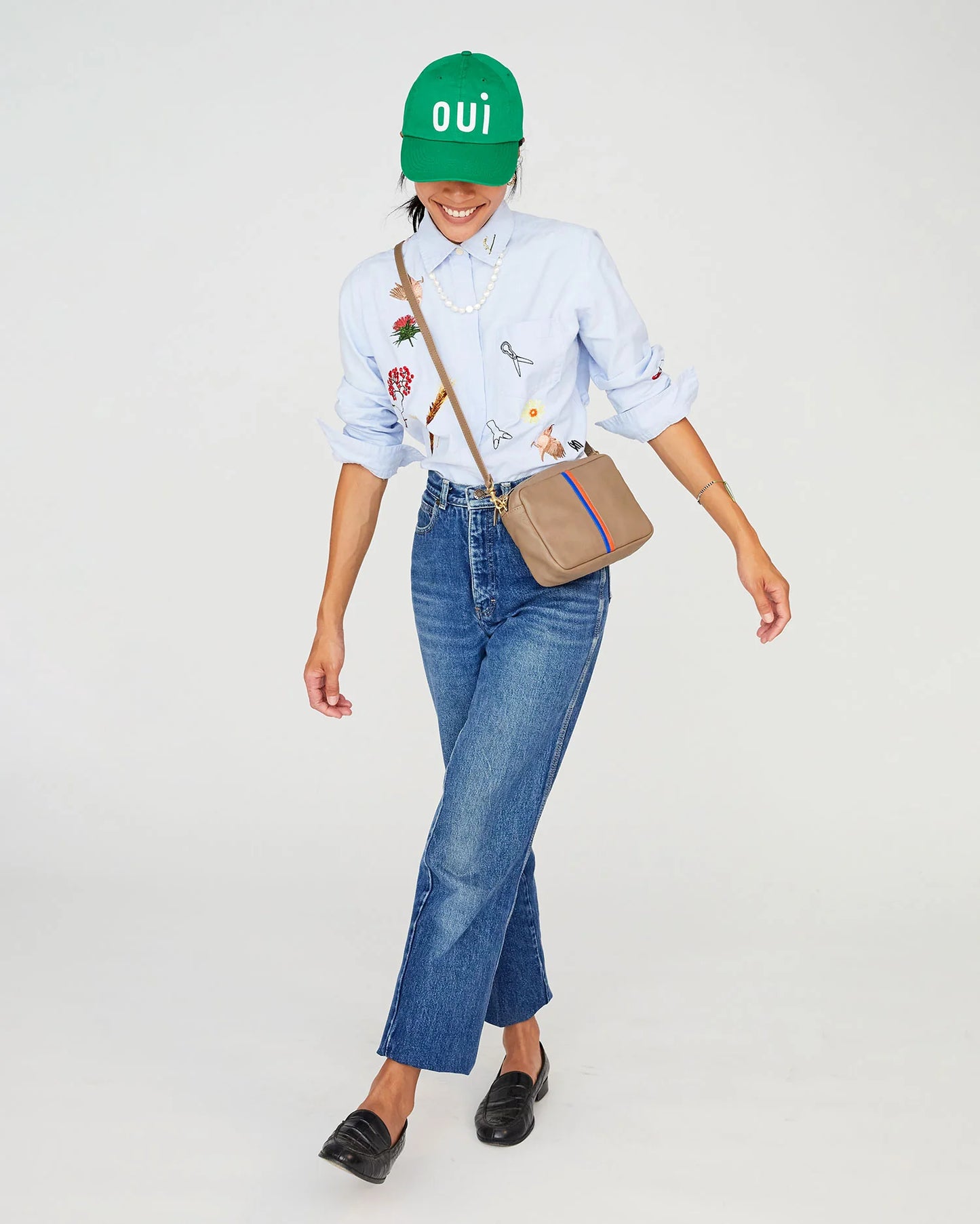 Outfit styled with the Green Oui Baseball Hat by Clare V.