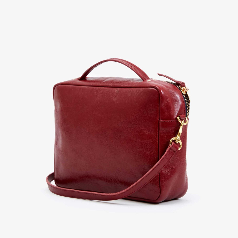 This leather crossbody from Clare V. can be carried by handle or detachable strap