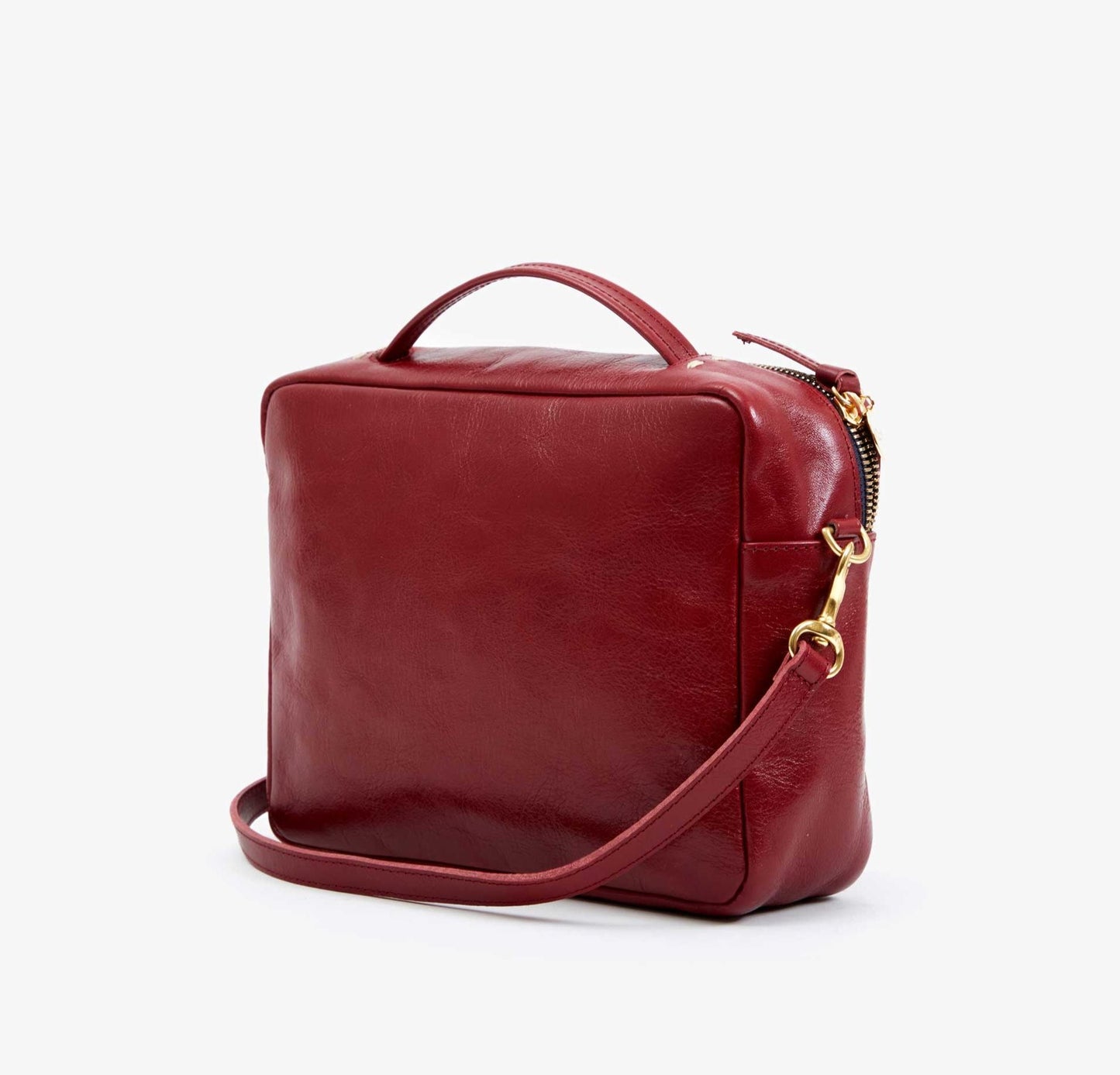 This leather crossbody from Clare V. can be carried by handle or detachable strap